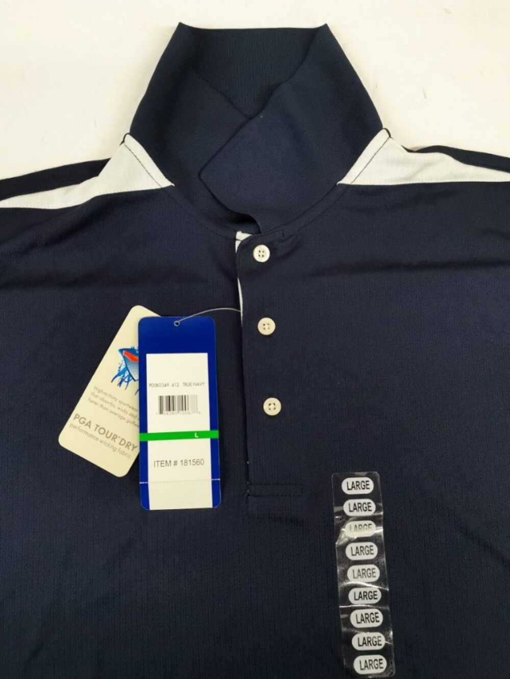 PGA Tour Men's Shirt  Polo Golf  Short Sleeve Size L Color Blue
